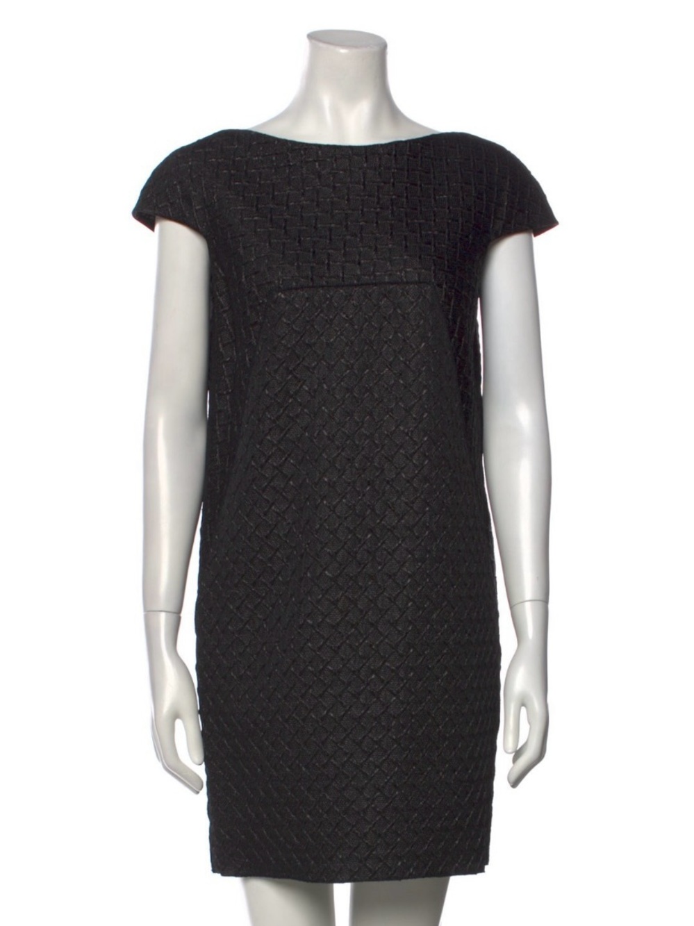 Dolce & Gabbana Black Textured Mini Shift Dress
